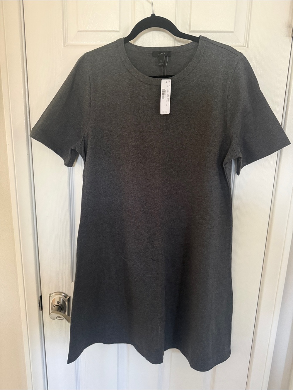 J. Crew Charcoal Short-Sleeve Mini Dress